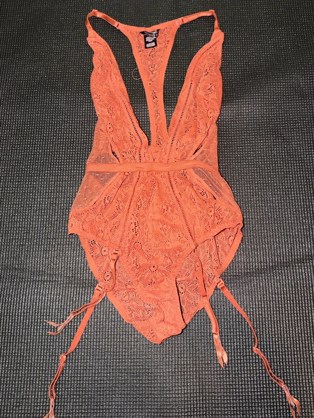 Victoria's Secret Coral Lace Plunge Bodysuit